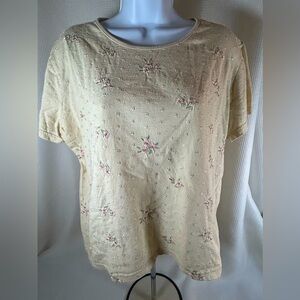 Karen Scott crewneck short sleeve T-shirt, embroidered shirt